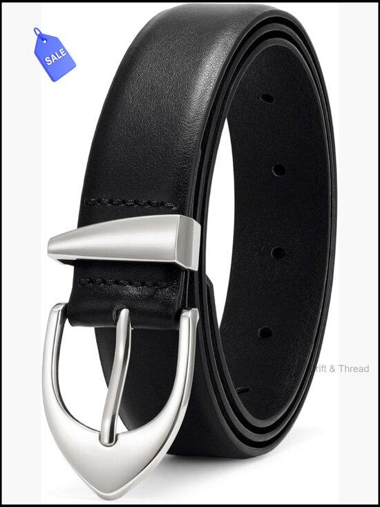 Genuine Leather Belt with Gold Buckle for Jeans Dresses main image 4